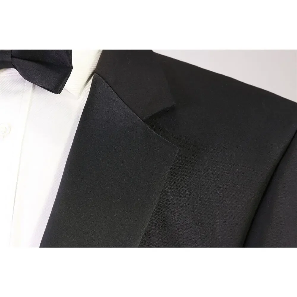 Jos A Bank Signature Black 1-Btn Notch Lapel Tuxedo Formal Wedding Suit 41R 42R